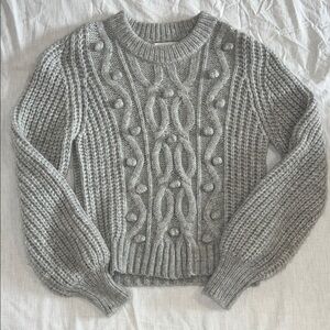 Eleven Six $698 Handmade Alpaca Cable Knit Sweater Gray Size XS / Small